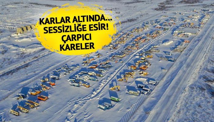 Kar yığınlarının altında kaderlerine terk edilmiş halde bekliyorlar!  Geri dönüş yok